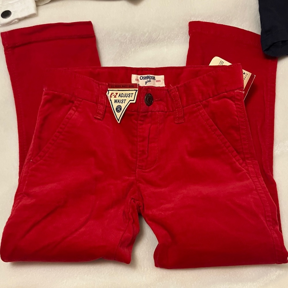 4T Girls bundle NWT Gymboree long sleeve Jean shirt, + red Oshkosh velvet pants+ - Picture 11 of 16